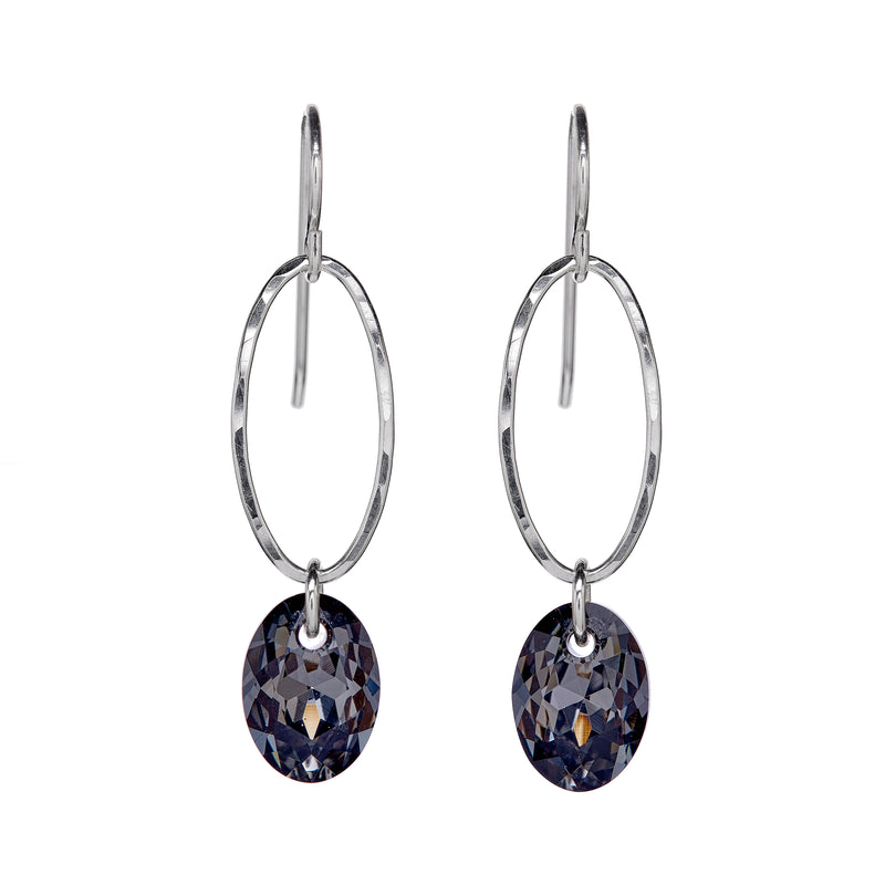 Elliptic Oval Drop Earrings