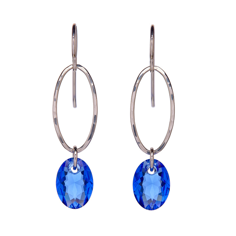 Elliptic Oval Drop Earrings