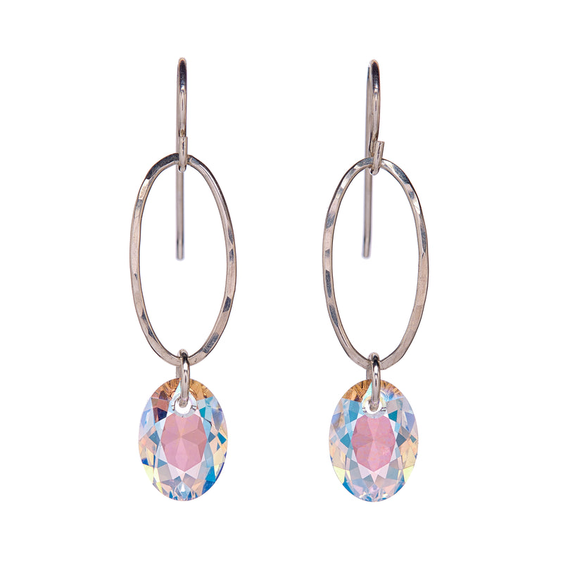 Elliptic Oval Drop Earrings