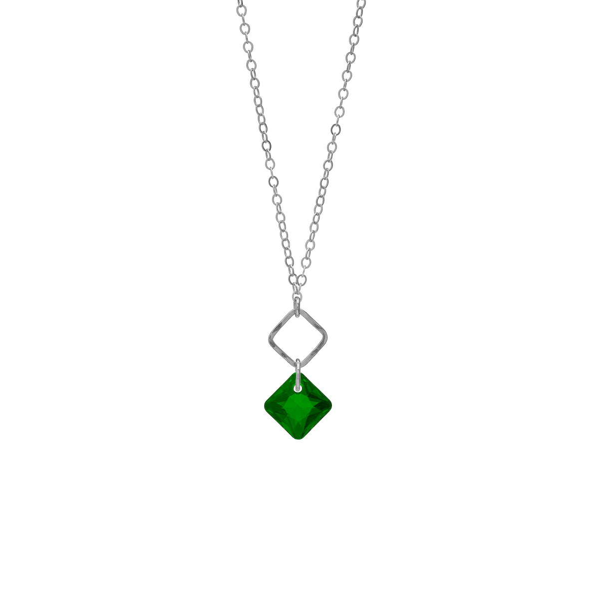 Princess Diamond Drop Necklace