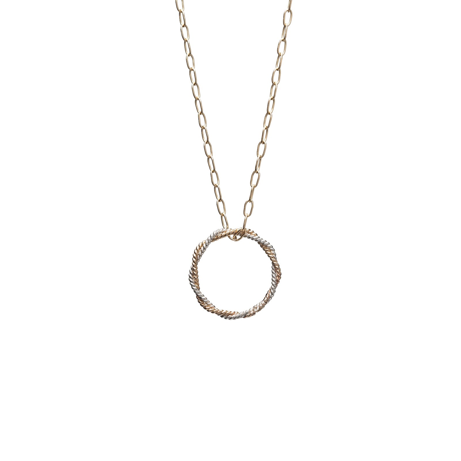 Double Twist Circle Necklace
