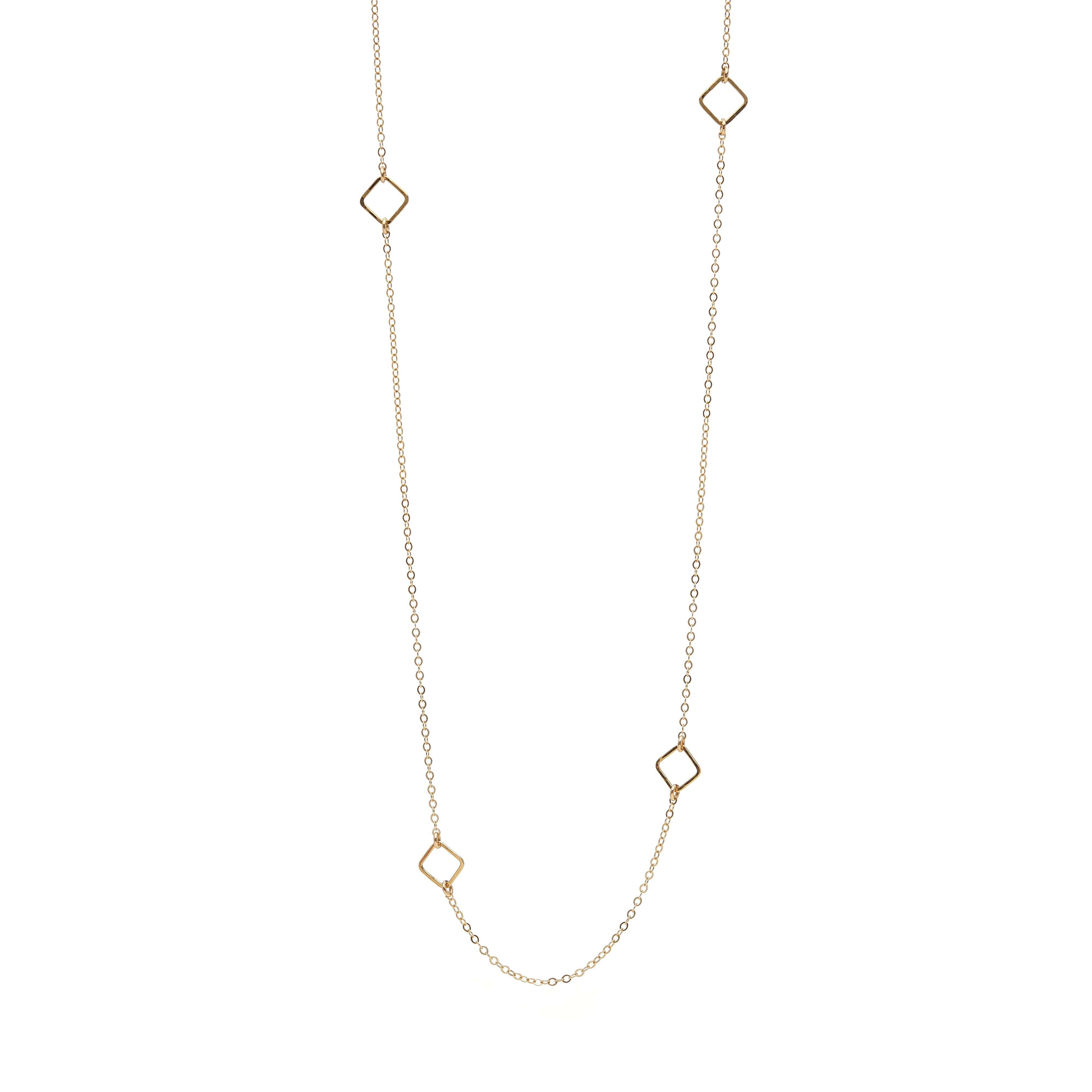 Long Square Link Necklace