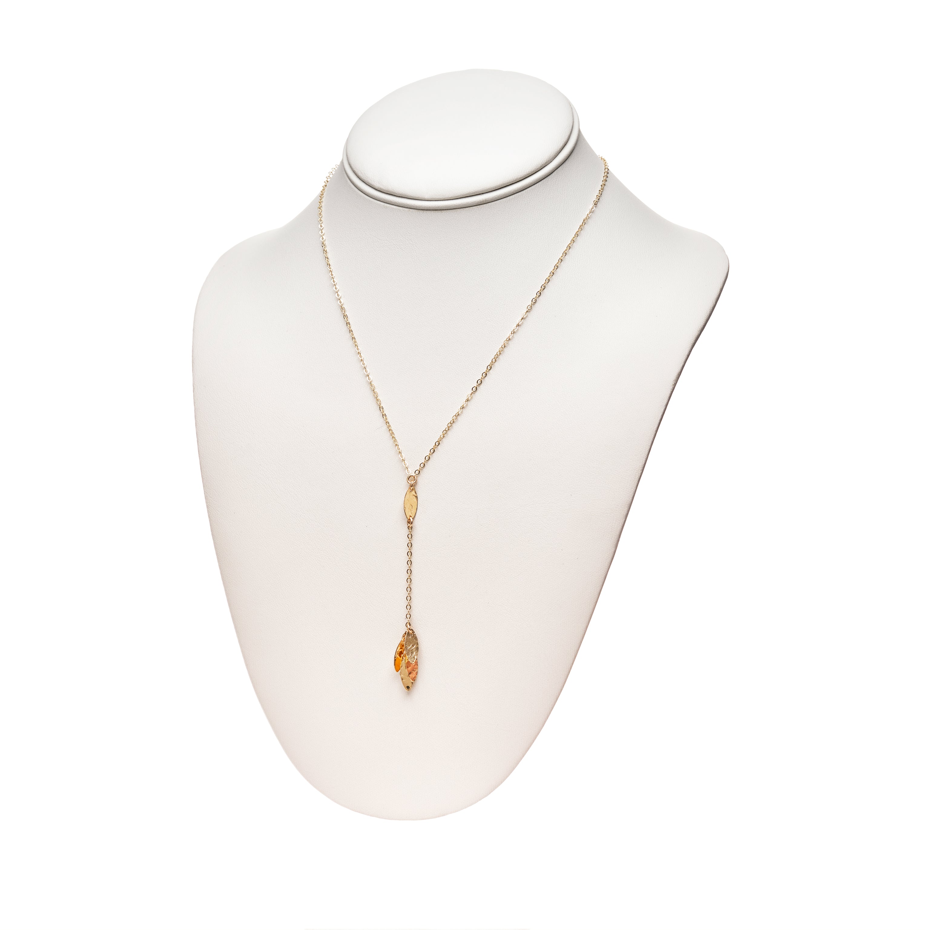 Leaf Cluster Lariat Necklace