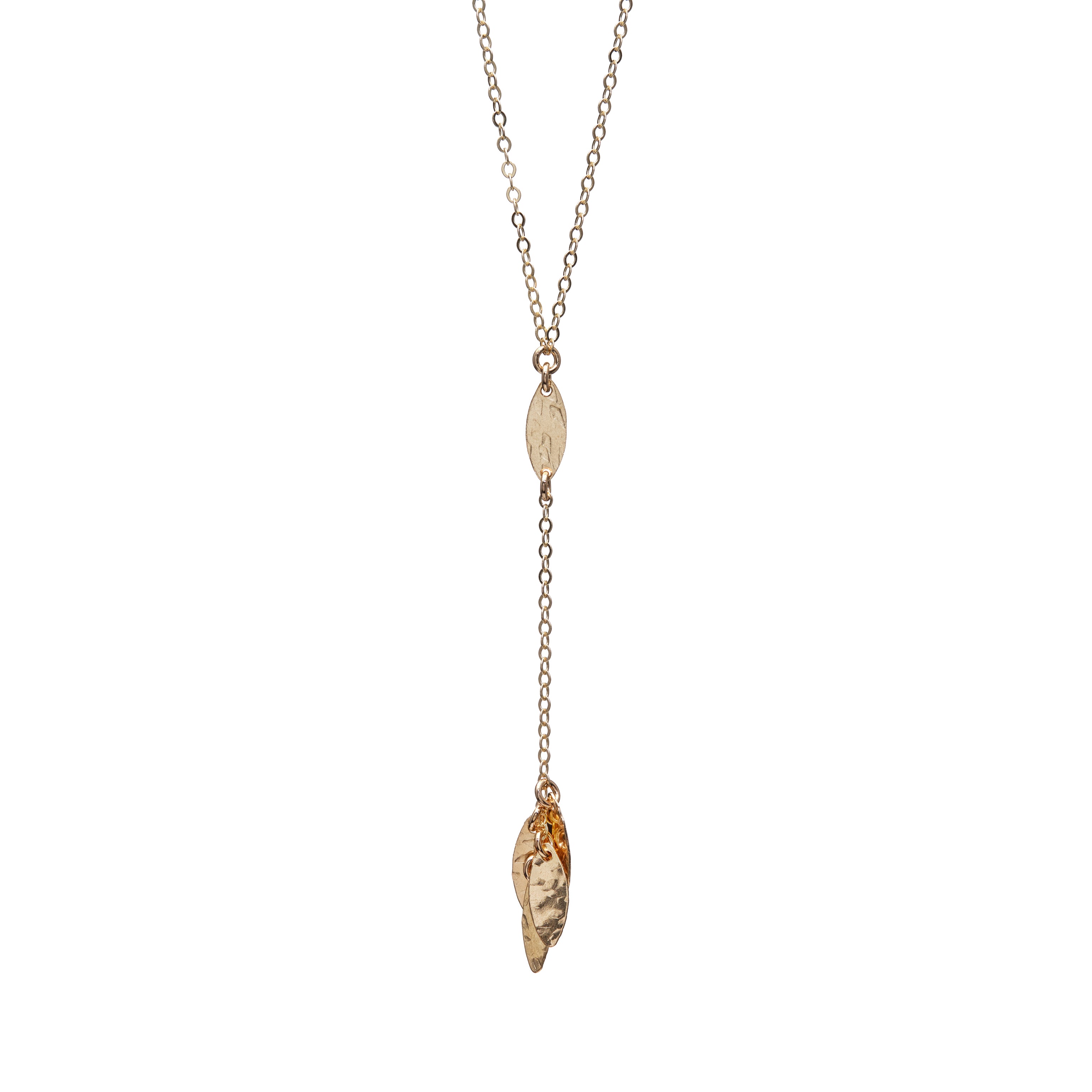 Leaf Cluster Lariat Necklace