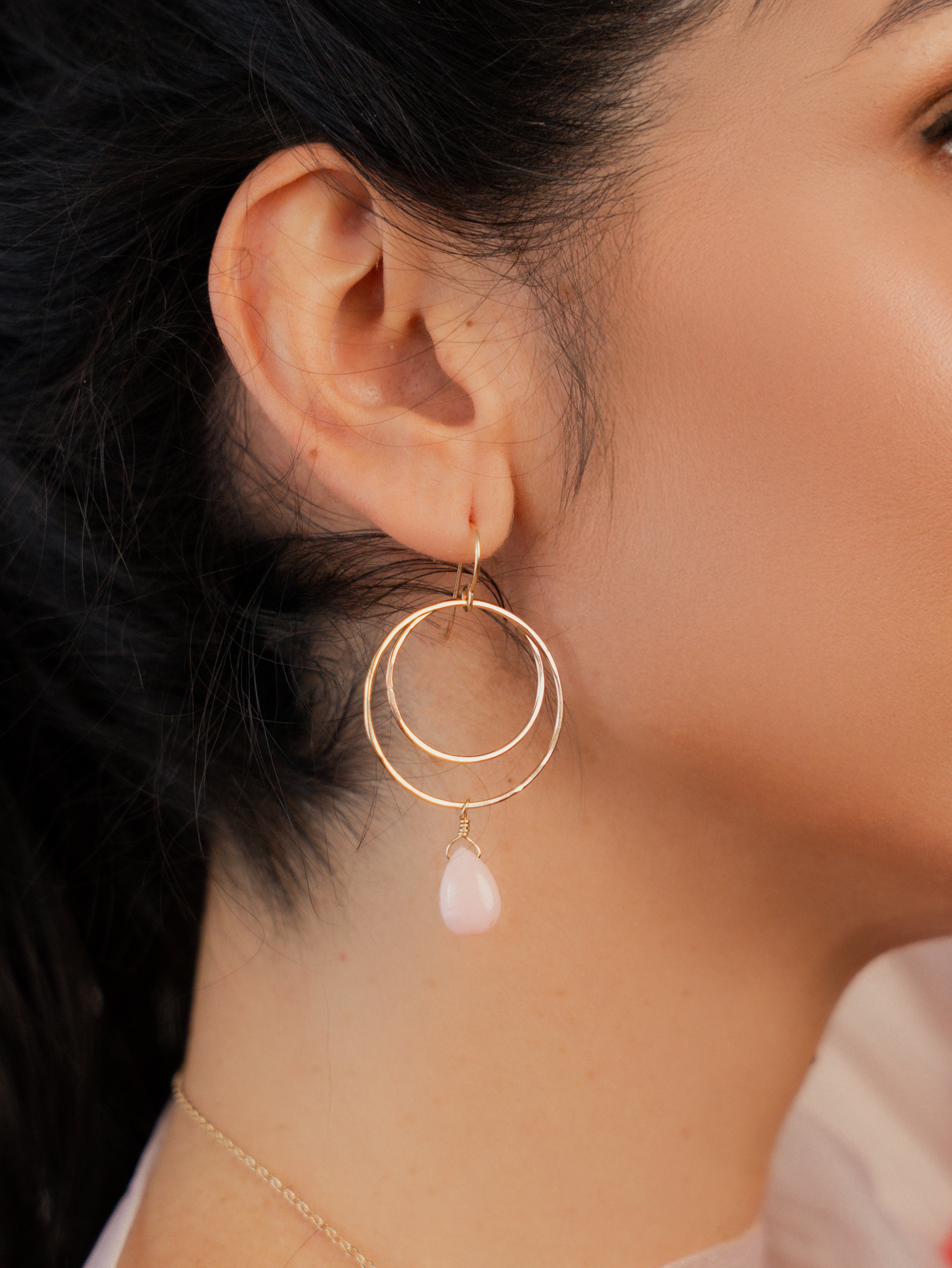 Double Circle Drop Earrings