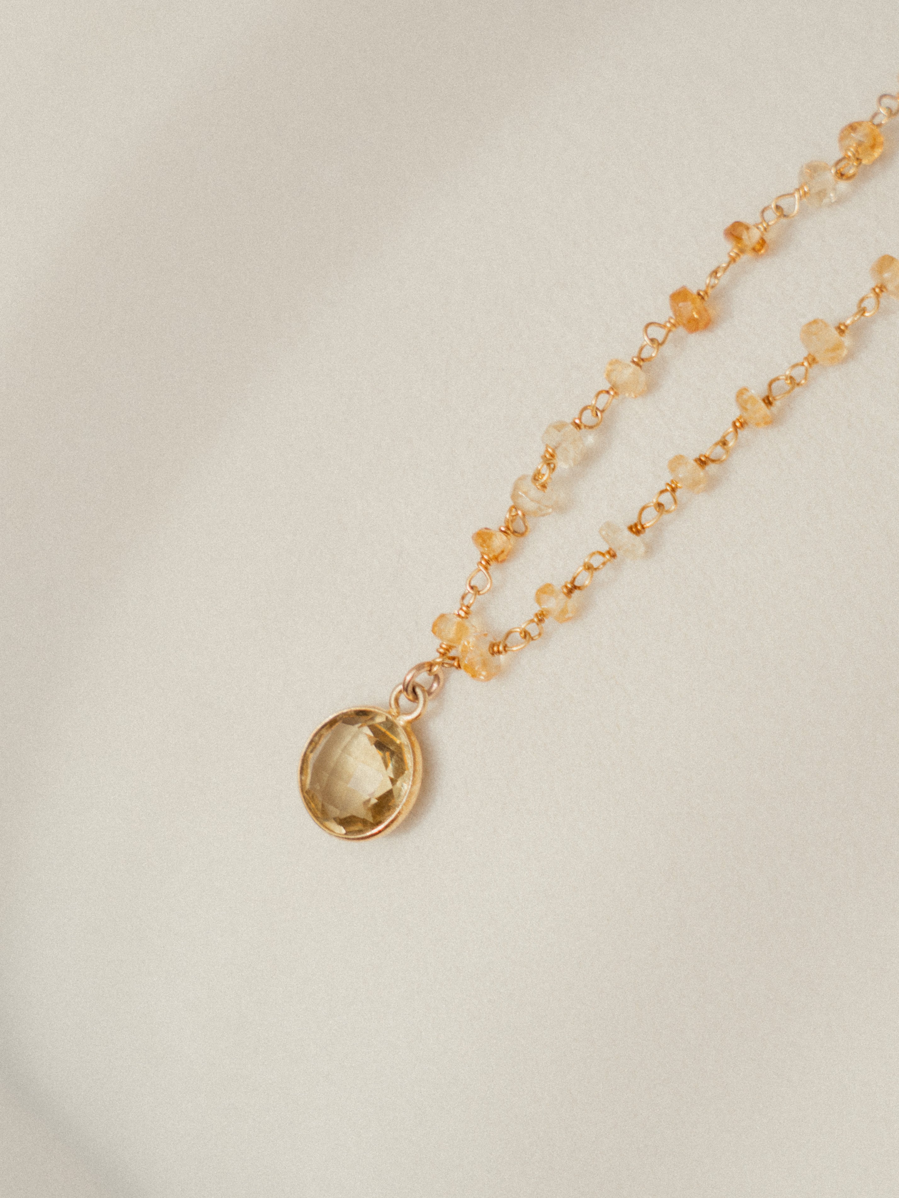 Citrine Drop Necklace