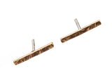 Rose Gold Filled hammered bar stud earrings