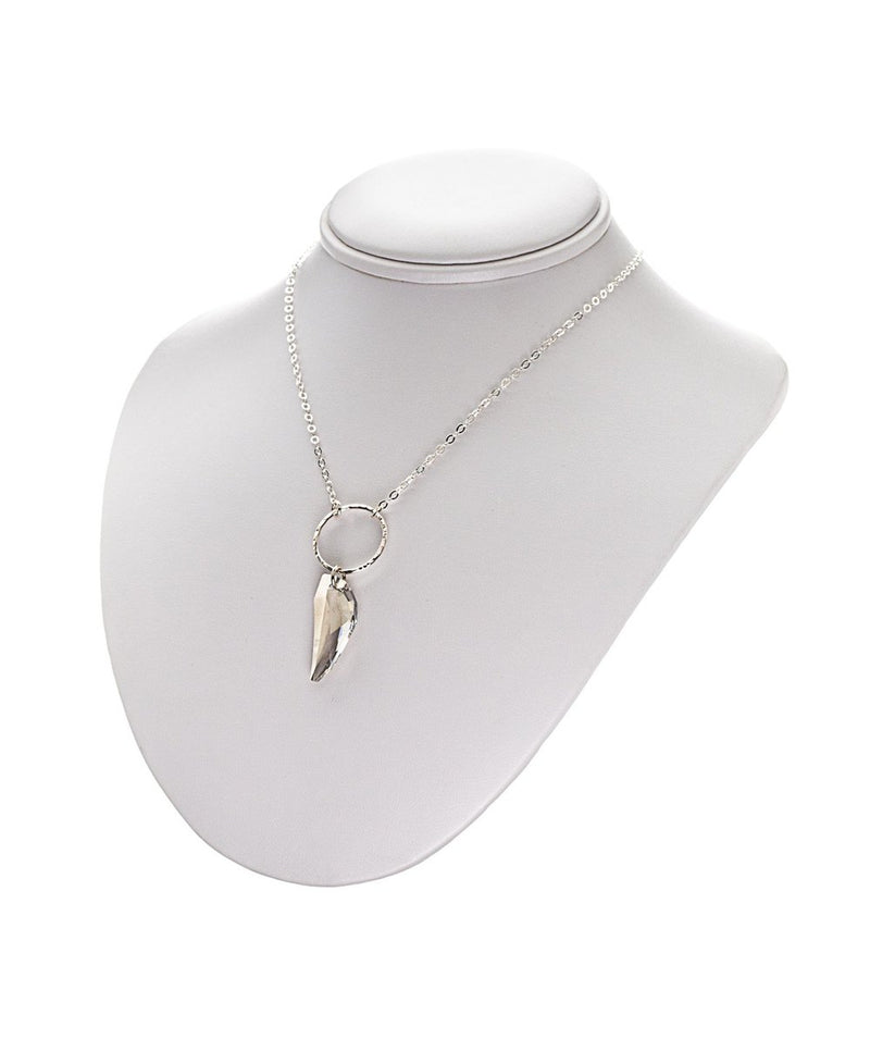 Sterling Silver Pegasus Wing Clear Swarovski® Crystal Necklace on a neck display