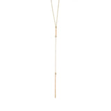 14k Gold Filled Long Bar Lariat Necklace