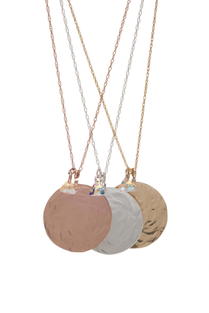 Group of Medallion Necklaces with triangle Swarovski® Crystal
