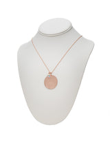Rose Gold Filled Handcrafted Medallion Necklace on neck display