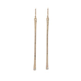 14k Gold Stick Earrings with Diamond Accent