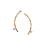 14k Gold Ear Climbers with Diamond Accent
