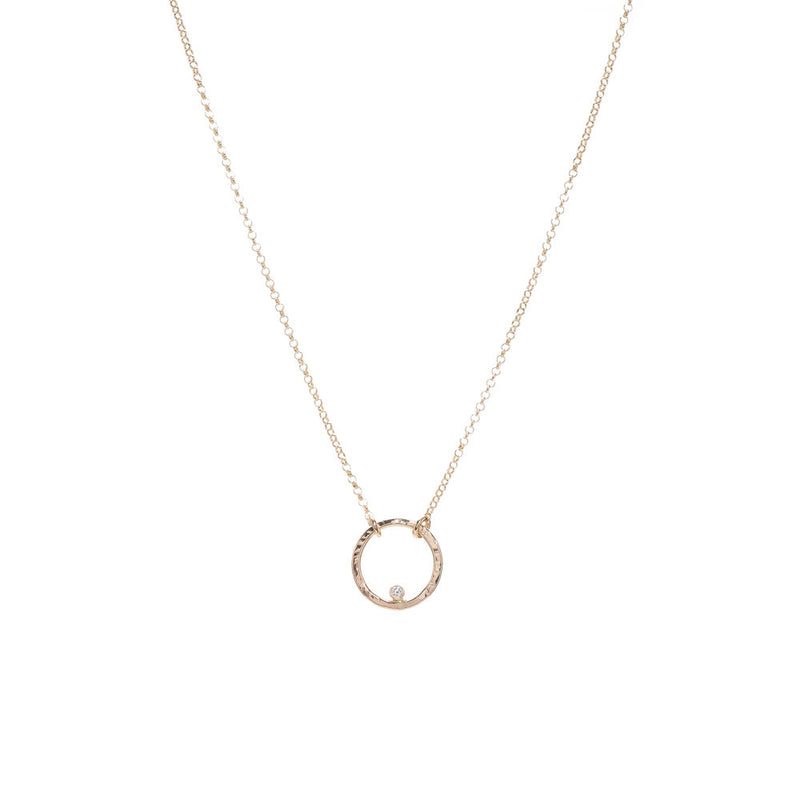 PuuR 14k Gold Rolloette Necklace with Diamond Accent