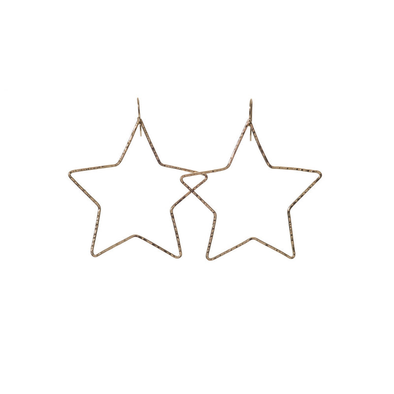Diamond Star Hoop Earrings 1/10 ct tw Round-cut 10K Yellow Gold | Kay