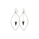Kenda Kist Erin earrings in Sterling Silver with Black Diamond Swarovski® spike crystals