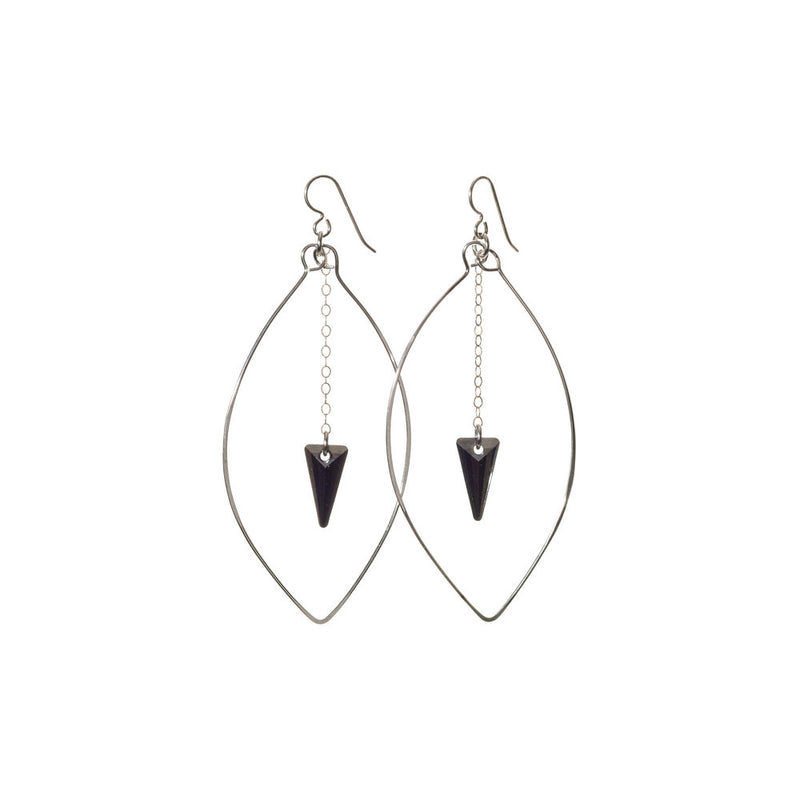 Kenda Kist Erin earrings in Sterling Silver with Black Diamond Swarovski® spike crystals