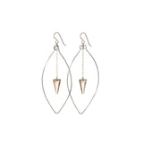 Sterling Silver Erin earrings with Golden Shadow Swarovski® spike crystals