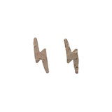 Sterling Silver hammered Lightning Bolt shape stud earrings
