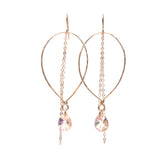 14k Gold Filled Mandy Earrings with Golden Shadow Swarovski® crystals and chains