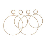 Large and Small Textured Hoop on Post Earrings