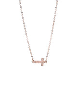 Rose Gold Filled Sideways Cross Necklace