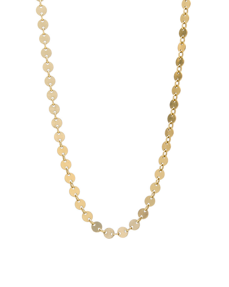 Mykonos flat disc chain necklace in 14k Gold Filled