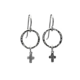 Lightweight Sterling Silver Circle Cross Earring by Kenda Kist
