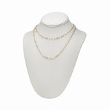 14k Gold Filled Paper Clip Layering Chain worn double on a neck display