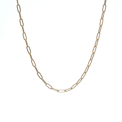 14k Gold Filled Paper Clip Chain Toggle Necklace