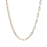Close up of 14k Gold Filled Paper Clip Long Chain Necklace