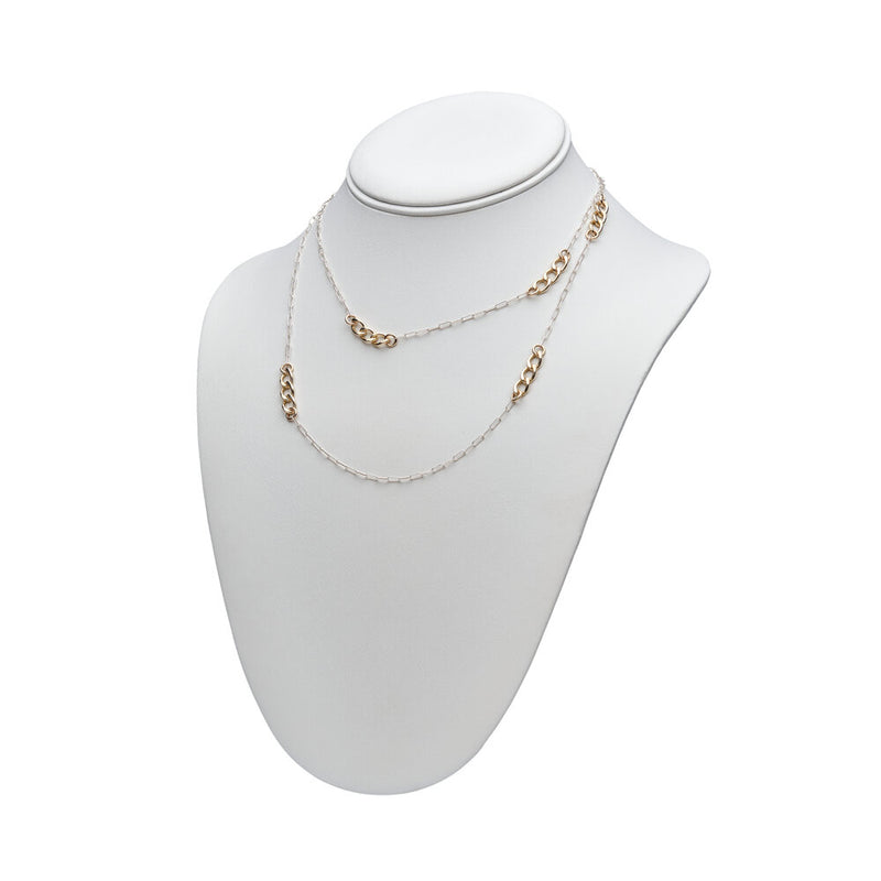 Two tone 14k Gold Filled and Sterling Silver Cami necklace
