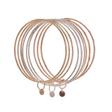 Expanded view of bangle bracelet sets in Sterling Silver, 14k Gold Filled and Rose Gold Filled