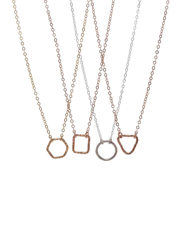 Group of Dainty Geometric Shape Necklaces