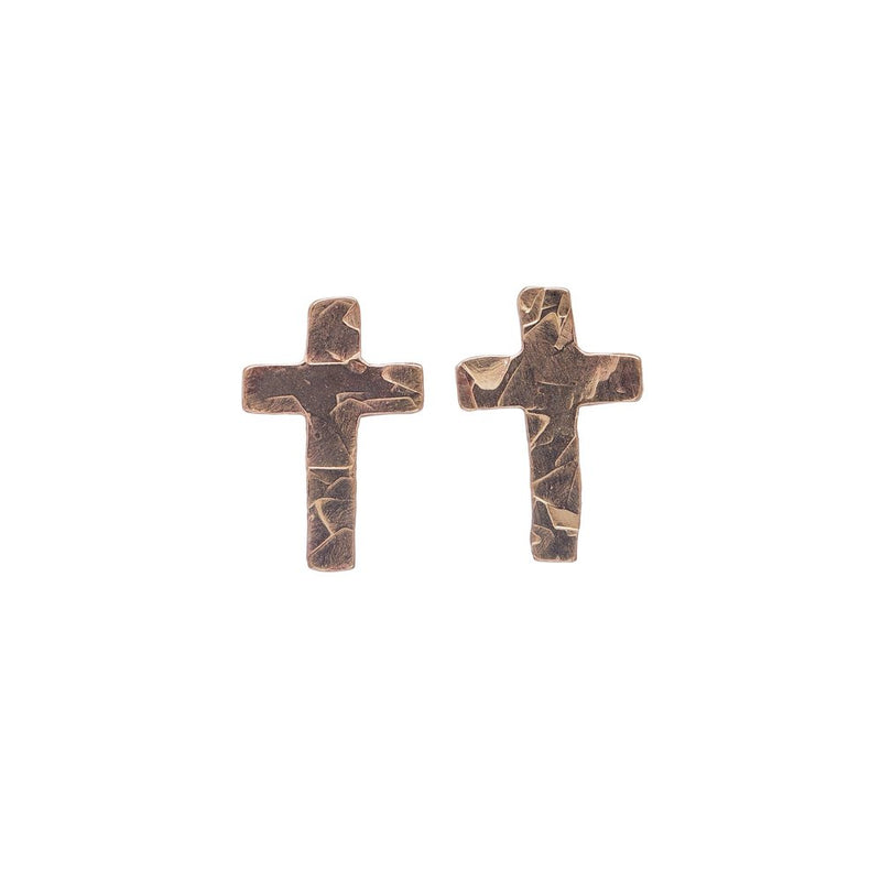 Rose Gold Filled Tiny Cross Studs