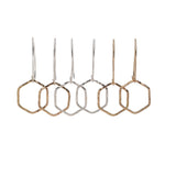 Group of Dainty Hexagon Earring in mixed metals