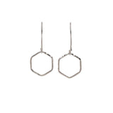 Dainty Hexagon Earring in Sterling Silver