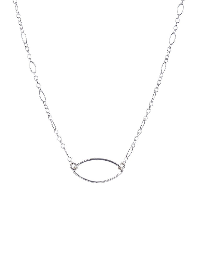 Sterling Silver Marquis shape on a chain necklace