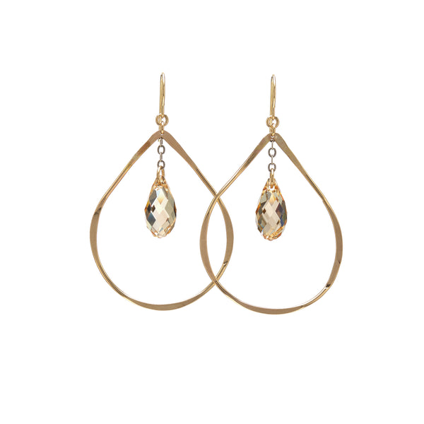 Small Dew Drop Earrings with Crystal
