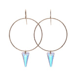 AB Crystal Swarovski® Spikes on 14k Gold Hoop earrings