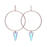 Swarovski® Spike Hoops with AB Crystal spikes on Rose Gold Filled earrings