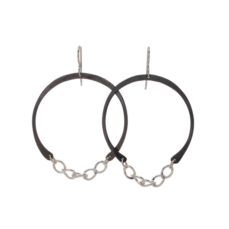 Mixed metal Kenda Kist Chain Hoop Earrings