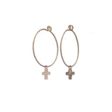 Kenda Kist Jewelry Huggies Hoops with cross charms