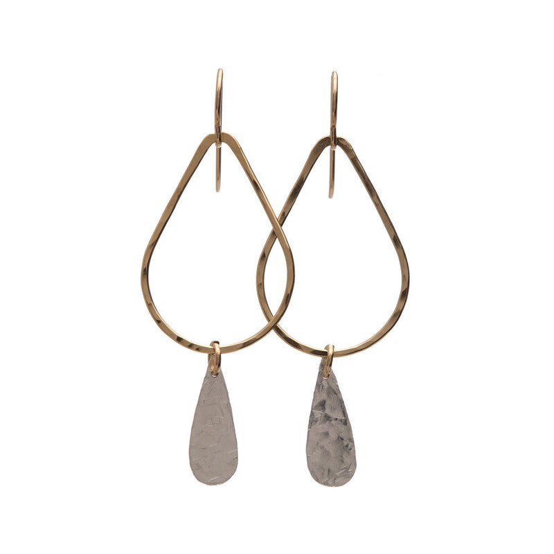 Sterling Silver and 14k Gold Filled Teardrop Earring