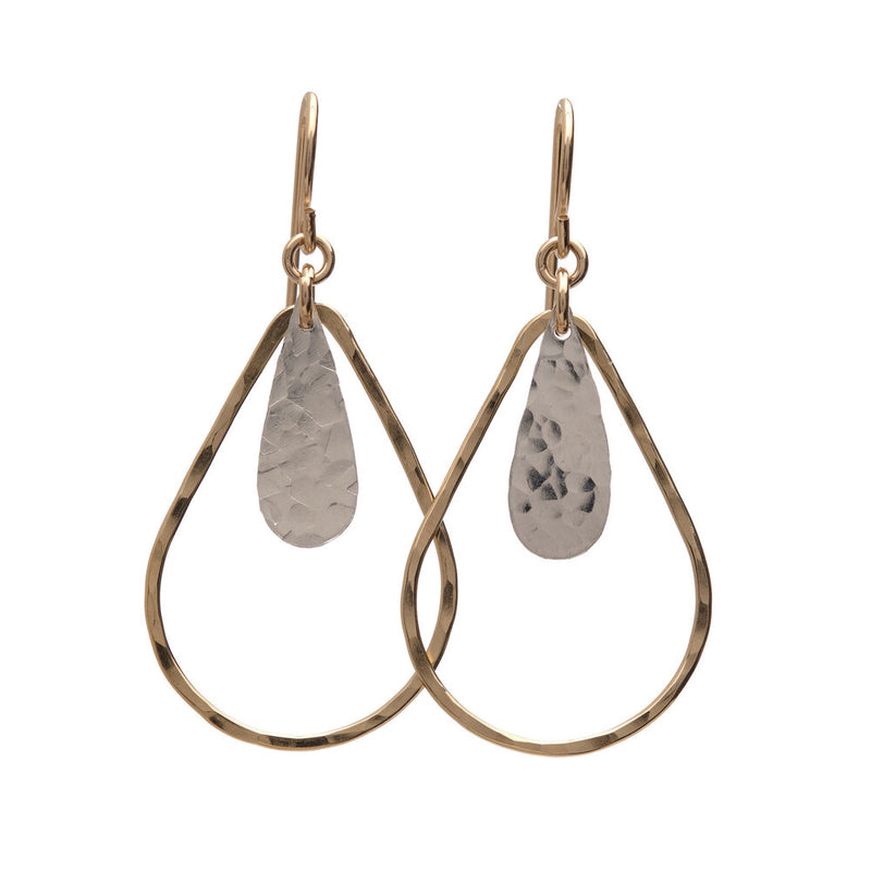 14k Gold Filled and Sterling Silver Teardrop Earring