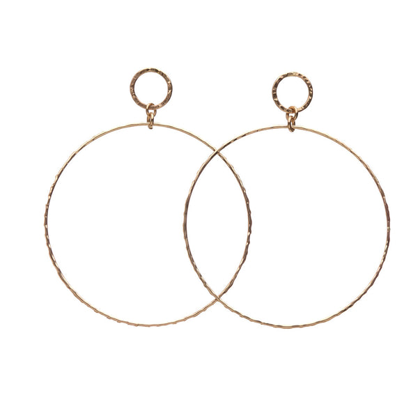 14K Gold Filled Textured Hoop on Post Earring Hand-Forged by Kenda Kist