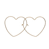14k Gold Filled Wire Large Heart Hoop Earrings