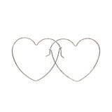 Sterling Silver Wire Large Heart Hoop Earrings