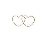 Rose Gold Filled Wire Small Heart Hoop Earrings