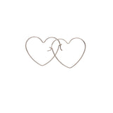 Sterling Silver Wire Heart Small Hoop Earrings